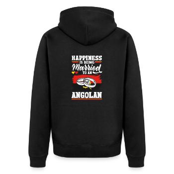 Angola Angola Citation du drapeau angolais - Veste à capuche bio Premium Unisexe - noir - Dos - Nico (187cm)