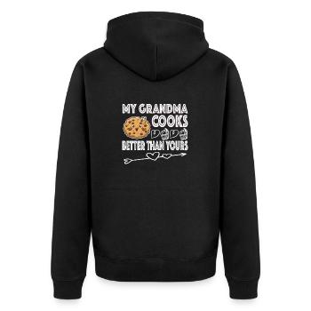 Grandma Omi Grandmother Gift Idea - Unisex Premium Organic Zip Hoodie - black - Back - Nico (187cm)