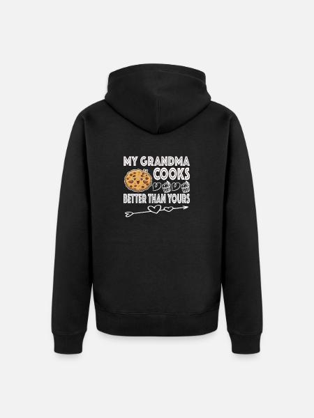Oma Omi Großmutter Geschenkidee - Unisex Premium Bio Zip Hoodie - Schwarz