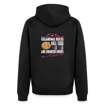Idée cadeau grand-mère grand-mère - Veste à capuche bio Premium Unisexe - noir - Dos - Nico (187cm)