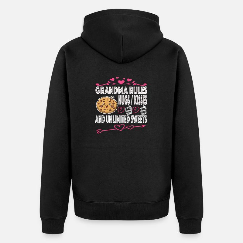 Idée cadeau grand-mère grand-mère - Veste à capuche bio Premium Unisexe - noir