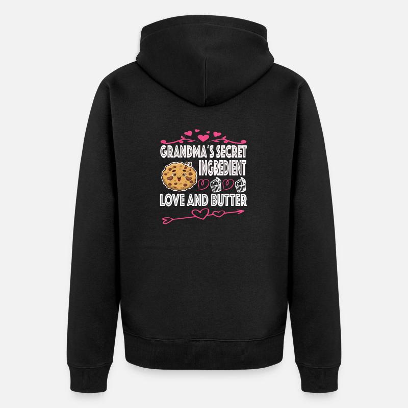 Oma Omi Großmutter Geschenkidee - Unisex Premium Bio Zip Hoodie - Schwarz