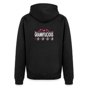 Grandma Omi Grandmother Gift Idea - Unisex Premium Organic Zip Hoodie - black - Back - Nico (187cm)