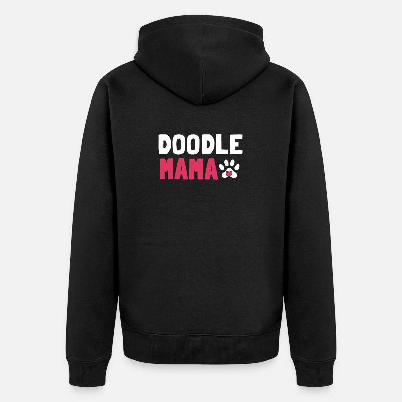 Femmes Doodle Mama Labradoodle Goldendoodle - Veste à capuche bio Premium Unisexe - noir