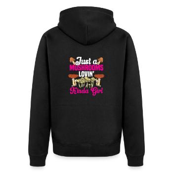 Cueillette de champignons Cueillette de champignons Cueillette de champignons - Veste à capuche bio Premium Unisexe - noir - Dos - Nico (187cm)