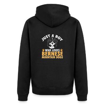Bouvier bernois - Veste à capuche bio Premium Unisexe - noir - Dos - Nico (187cm)