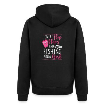 I'm a flip flops and fishing Kinda Girl Funny - Unisex Premium Organic Zip Hoodie - black - Back - Nico (187cm)
