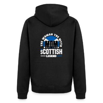 Schottisches Schottland Schottische Flagge Zitat - Unisex Premium Bio Zip Hoodie - Schwarz - Hinten - Nico (187cm)