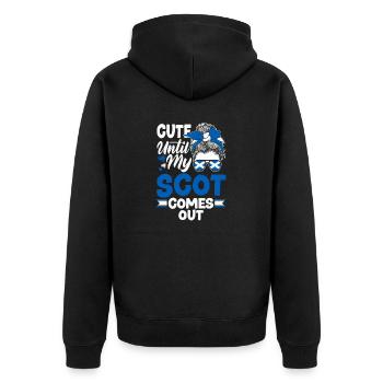 Schottisches Schottland Schottische Flagge Zitat - Unisex Premium Bio Zip Hoodie - Schwarz - Hinten - Nico (187cm)