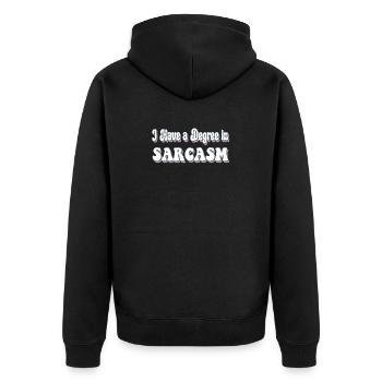 J’ai un diplôme en sarcasme hilarant drôle - Veste à capuche bio Premium Unisexe - noir - Dos - Nico (187cm)