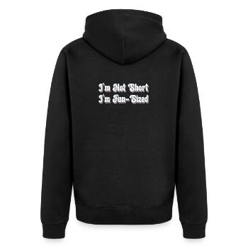 Je ne suis pas court Je suis de taille amusante - Drôle - Veste à capuche bio Premium Unisexe - noir - Dos - Nico (187cm)