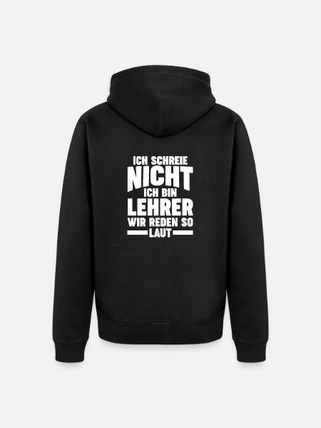 Schullehrer Lehrer - Unisex Premium Bio Zip Hoodie - Schwarz