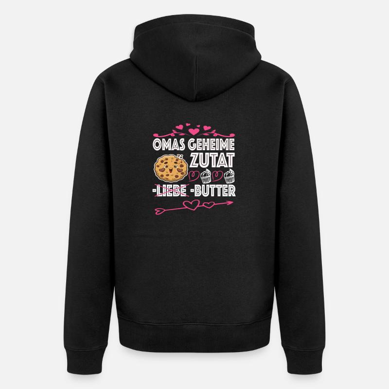 Oma Omi Großmutter Geschenkidee - Unisex Premium Bio Zip Hoodie - Schwarz