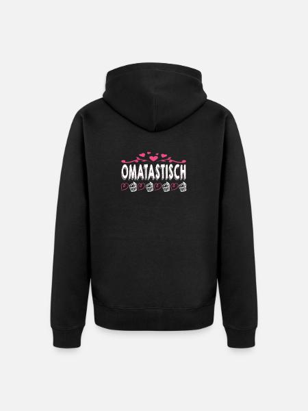 Oma Omi Großmutter Geschenkidee - Unisex Premium Bio Zip Hoodie - Schwarz