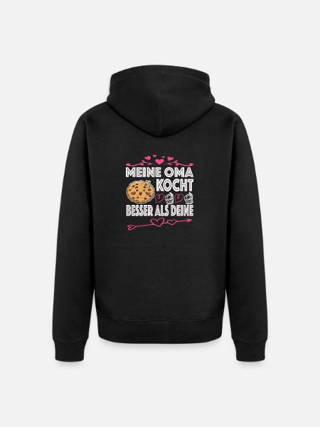 Oma Omi Großmutter Geschenkidee - Unisex Premium Bio Zip Hoodie - Schwarz