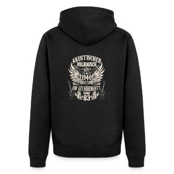 Musiker Geburtstag Gitarristen Rocker geboren 1940 - Unisex Premium Bio Zip Hoodie - Schwarz - Hinten - Nico (187cm)