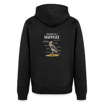 Shoebill Bird Ornithologist Forest I Gift - Unisex Premium Organic Zip Hoodie - black - Back - Nico (187cm)