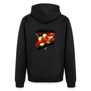 Crawfish Cajun & Crawfish Lobster Cooking - Unisex Premium Organic Zip Hoodie - black - Back - Nico (187cm)