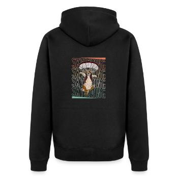 Catdiver Skydiver Skydiving paraglider Freefly - Unisex Premium Bio Zip Hoodie - Schwarz - Hinten - Nico (187cm)