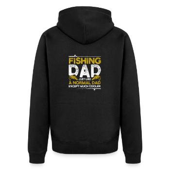 Papa pêcheur comme un papa ordinaire sauf beaucoup - Veste à capuche bio Premium Unisexe - noir - Dos - Nico (187cm)