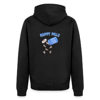 Happy Pills Sphynx Cat Funny Kitten Lover Feline - Unisex Premium Bio Zip Hoodie - Schwarz - Hinten - Nico (187cm)