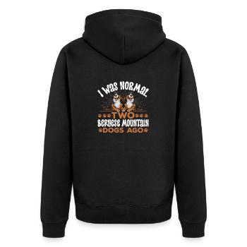 Bernese Mountain Dog - Unisex Premium Organic Zip Hoodie - black - Back - Nico (187cm)