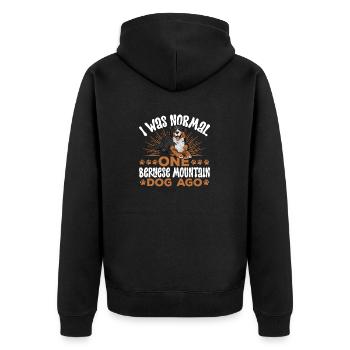 Bernese Mountain Dog - Unisex Premium Organic Zip Hoodie - black - Back - Nico (187cm)