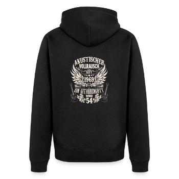 Musiker Geburtstag Gitarristen Rocker geboren 1969 - Unisex Premium Bio Zip Hoodie - Schwarz - Hinten - Nico (187cm)
