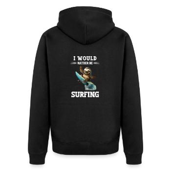 Je suis assez je vais surfer Windsurfer en disant - Veste à capuche bio Premium Unisexe - noir - Dos - Nico (187cm)