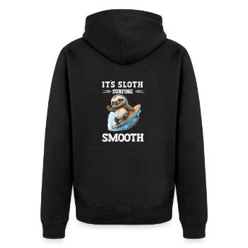 Je suis assez je vais surfer Windsurfer en disant - Veste à capuche bio Premium Unisexe - noir - Dos - Nico (187cm)
