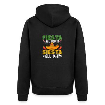 Fiesta Toute la nuit Siesta Toute la Journée Fête Cinco de Mai - Veste à capuche bio Premium Unisexe - noir - Dos - Nico (187cm)