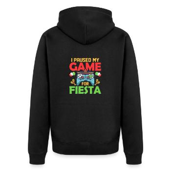 I Paused My Game For Fiesta Gamer Cinco De Mayo - Unisex Premium Organic Zip Hoodie - black - Back - Nico (187cm)