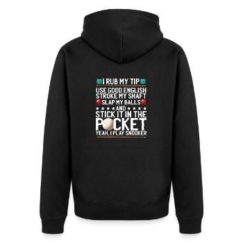 Billardspieler Snooker Geschenk - Unisex Premium Bio Zip Hoodie - Schwarz - Hinten - Nico (187cm)