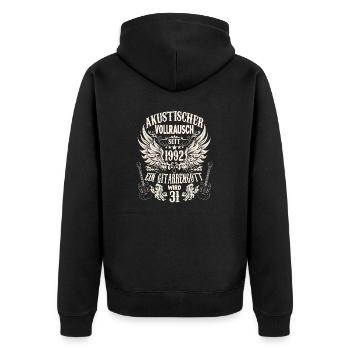 Gitarren Fan Musiker Gitarristen Geburtstag 1992 - Unisex Premium Bio Zip Hoodie - Schwarz - Hinten - Nico (187cm)