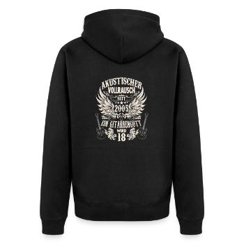Hobby Musiker Gitarrenspieler Geburtstag 2005 - Unisex Premium Bio Zip Hoodie - Schwarz - Hinten - Nico (187cm)