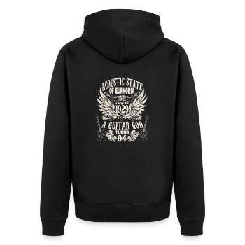 Guitarists Rocker Birthday Band born 1929 - Unisex Premium Organic Zip Hoodie - black - Back - Nico (187cm)