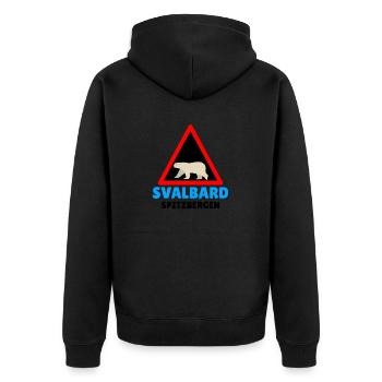 Norvège Svalbard Spitzberg Attention ours polaires - Veste à capuche bio Premium Unisexe - noir - Dos - Nico (187cm)