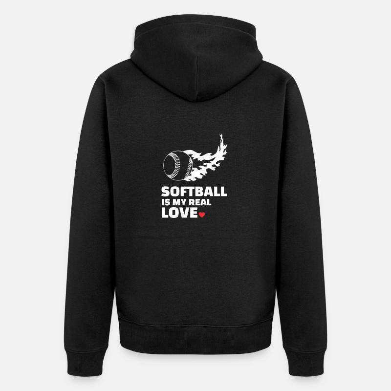 J’adore le softball - Veste à capuche bio Premium Unisexe - noir