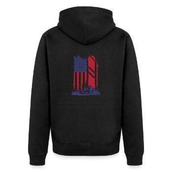 Snowboard Snowboarding reptile snow skiing - Unisex Premium Bio Zip Hoodie - Schwarz - Hinten - Nico (187cm)
