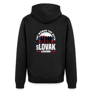 Slowakische Slowakei Slowakische Flagge Zitat - Unisex Premium Bio Zip Hoodie - Schwarz - Hinten - Nico (187cm)