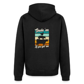Smok 'em If You Got 'em Meat Saison des barbecues - Veste à capuche bio Premium Unisexe - noir - Dos - Nico (187cm)