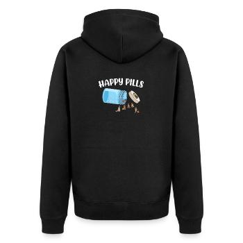 Pilules heureuses Berger allemand Drôle drôle d’amoureux des chiens Humour - Veste à capuche bio Premium Unisexe - noir - Dos - Nico (187cm)