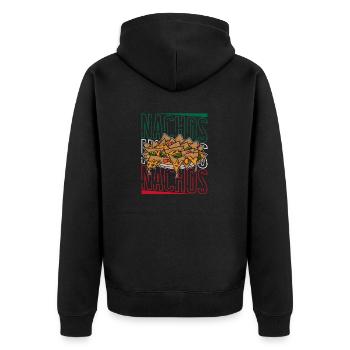 Nachos Cheese Jalapenos Mexico Mexican cuisine - Unisex Premium Bio Zip Hoodie - Schwarz - Hinten - Nico (187cm)