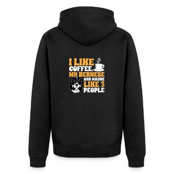Bernese Mountain Dog - Unisex Premium Organic Zip Hoodie - black - Back - Nico (187cm)
