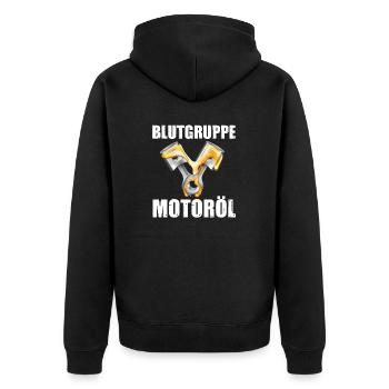 Auto Mechaniker KFZ Mechatroniker Tuner Schrauber - Unisex Premium Bio Zip Hoodie - Schwarz - Hinten - Nico (187cm)