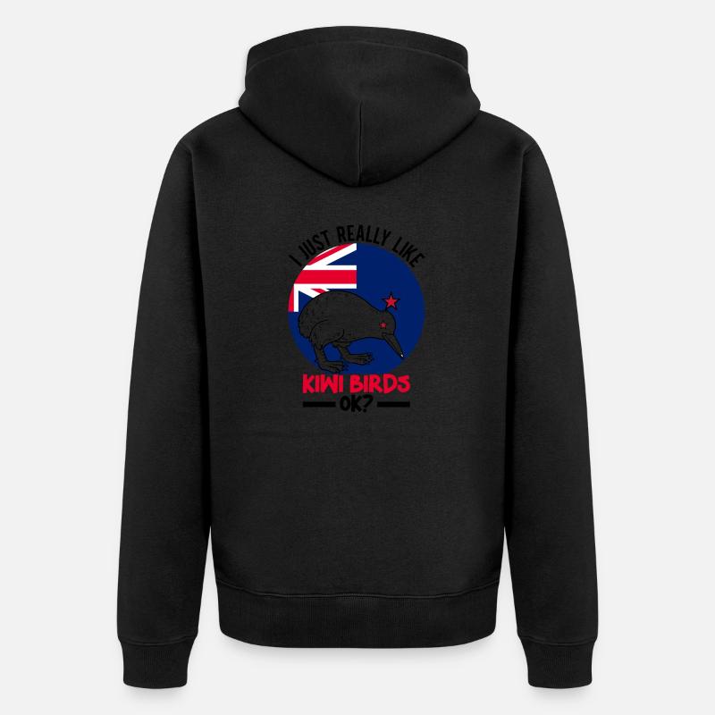 Neuseeland Kiwi - Unisex Premium Bio Zip Hoodie - Schwarz
