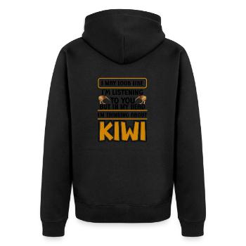 Neuseeland Kultur Kiwi Vogel Neuseeland Urlaub - Unisex Premium Bio Zip Hoodie - Schwarz - Hinten - Nico (187cm)