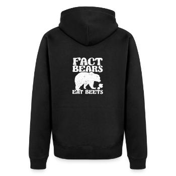 Fact Bears Eating Beets Funny Hiking Camping - Unisex Premium Organic Zip Hoodie - black - Back - Nico (187cm)