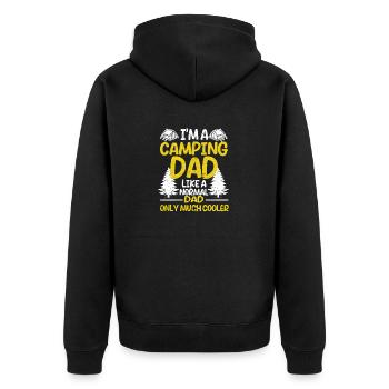 Je suis un père de camping comme un papa normal - Veste à capuche bio Premium Unisexe - noir - Dos - Nico (187cm)