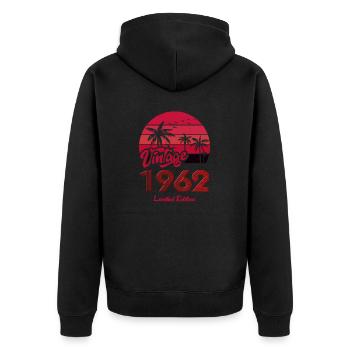 Vintage Année 1962 Edition Limitée Rouge - Veste à capuche bio Premium Unisexe - noir - Dos - Nico (187cm)